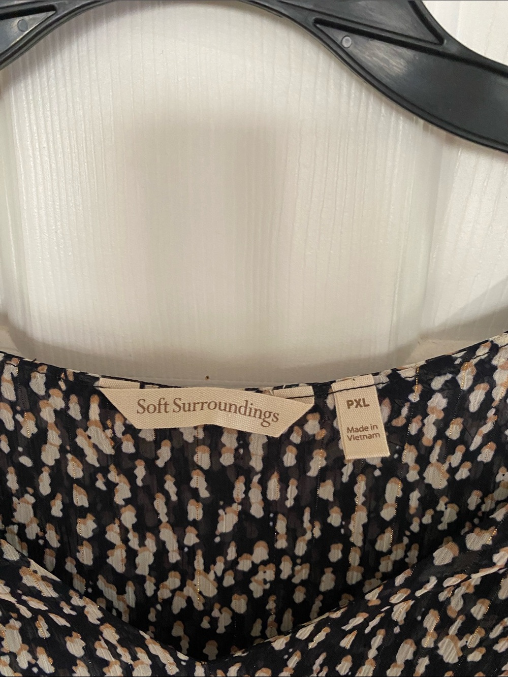 Soft Surroundings Black and Cream Printed Midi Dress - Picture 2 of 5